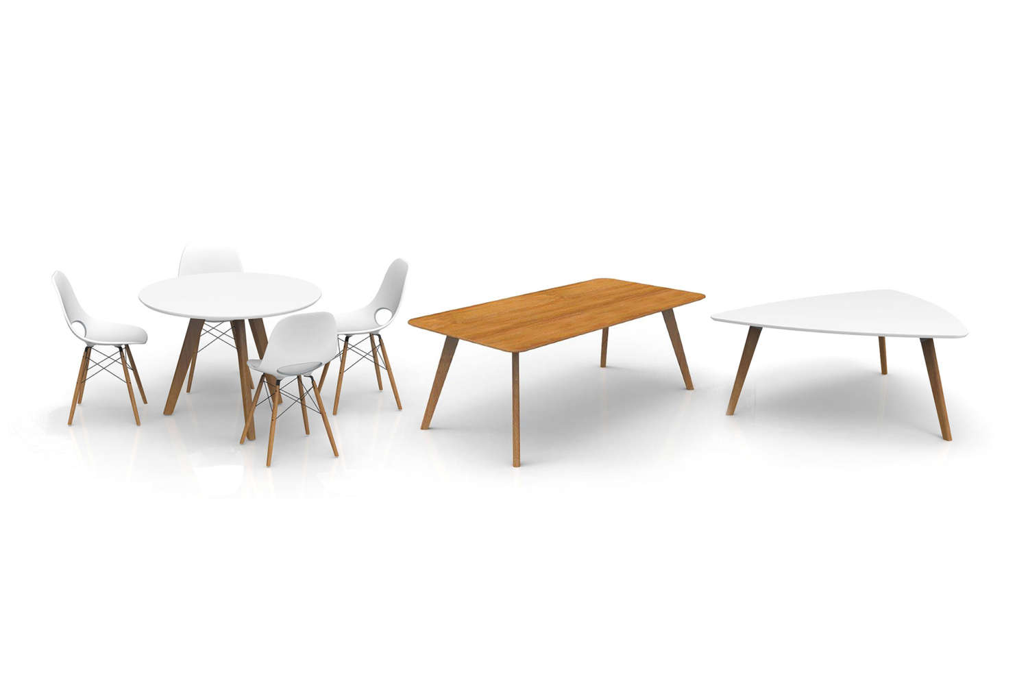 Natural wood office tables and office chairs by Oslo