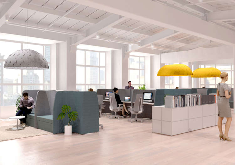 Collaborate workstations and acoustic pods by PLN Group